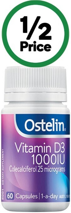 Woolworths Ostelin vitamin d3 1000iu capsules pk 60* offer