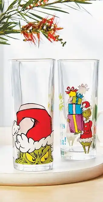 Woolworths The grinch christmas glass tumblers offer