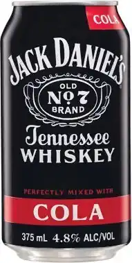 Woolworths Jack daniel’s whiskey & cola cans 4x375ml offer