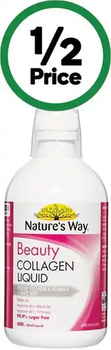 Woolworths Nature's way beauty collagen liquid apple flavoured 500ml* offer