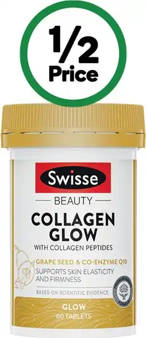 Woolworths Swisse collagen glow with collagen peptides pk 60* offer