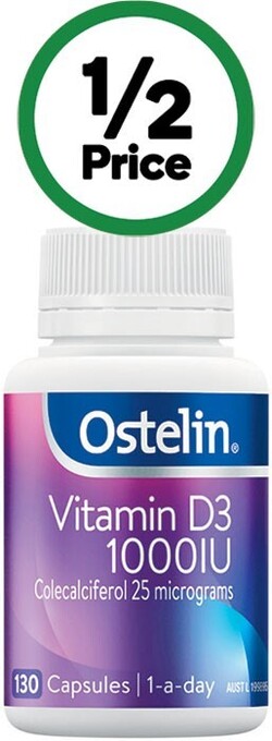 Woolworths Ostelin vitamin d3 1000iu capsules pk 130* offer