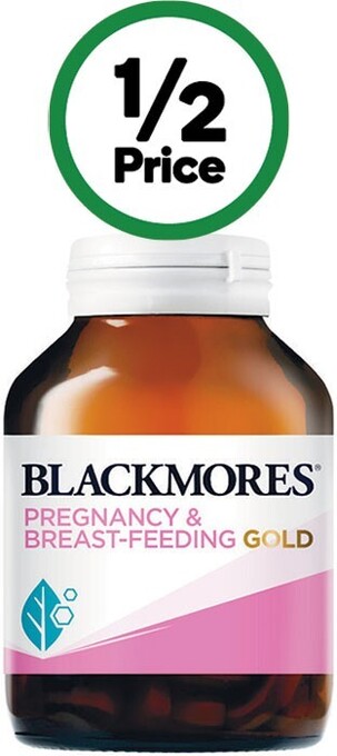 Woolworths Blackmores pregnancy & breast-feeding gold capsules pk 120* offer