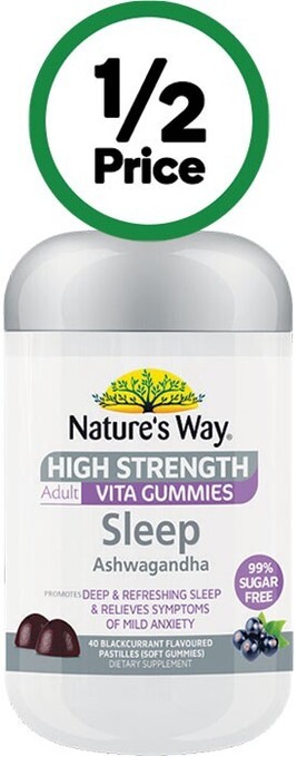 Woolworths Nature's way high strength adult vita gummies sleep ashwagandha pk 40* offer