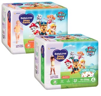 Coles Babylove bulk nappy pants 22 pack-28 pack offer