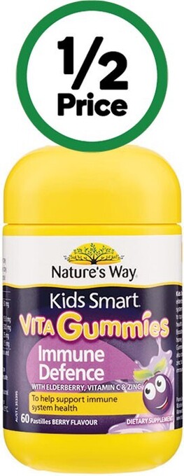 Woolworths Nature's way kids smart vita gummies immune defence pk 60* offer