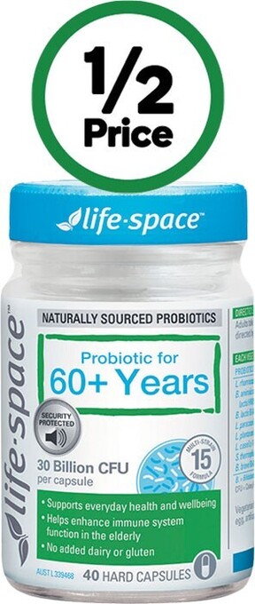 Woolworths Life-space probiotic for 60+ years capsules pk 40~ offer