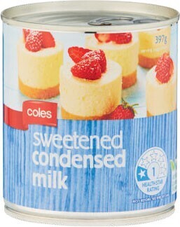 Coles Coles sweetened condensed milk 397g offer