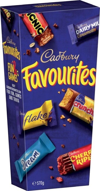 Coles Cadbury favourites boxed chocolate 570g offer