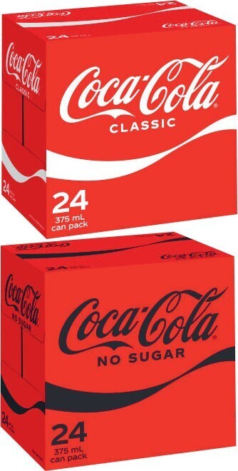 Coles Coca cola soft drink 24x375ml offer