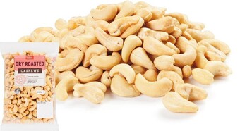 Coles Coles dry roasted, natural or roasted & salted cashews 400g pack offer