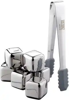Coles Schott zwiesel stainless steel ice cubes & tongs set offer