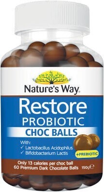 Coles Nature's way restore probiotic choc balls 60 pack offer