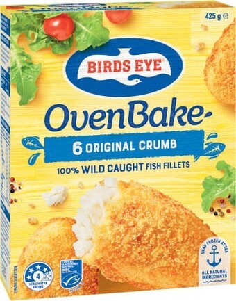 Coles Birds eye oven bake fish fillets 425g offer