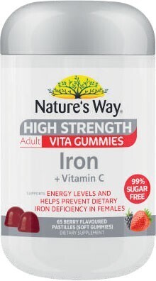 Coles Nature's way high strength gummies iron 65 pack offer
