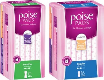 Coles Poise pads extra plus 10 pack or regular 16 pack offer