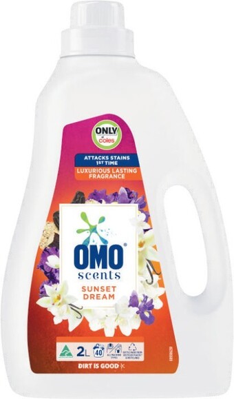 Coles Omo scents laundry liquid 2 litre offer
