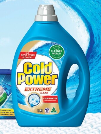 Coles Cold power laundry liquid 1.8 litre-2 litre or powder 2kg offer