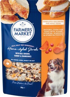 Coles Farmers market home styled shreds dog food 250g offer