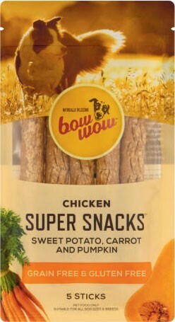 Coles Bow wow super snacks grainfree dog treats 5 pack offer
