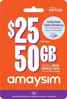 Coles Amaysim $25 prepaid sim offer