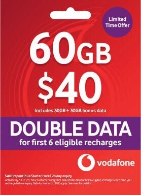 Coles Vodafone $40 prepaid sim offer