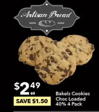 Ritchies Bakels Cookies Choc Loaded 40% 4 Pack offer