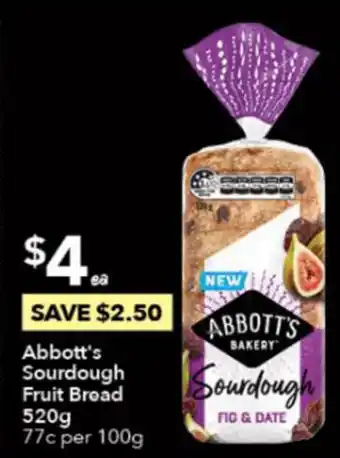 Ritchies Abbott's Sourdough Fruit Bread 520g offer