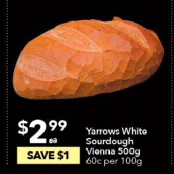 Ritchies Yarrows White Sourdough Vienna 500g offer