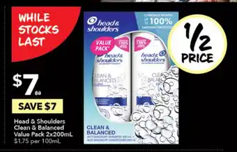 Ritchies Head & Shoulders Clean & Balanced Value Pack 2x200mL offer