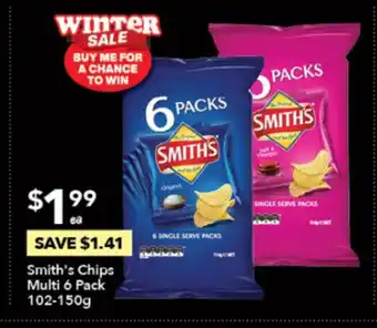 Ritchies Smith's Chips Multi 6 Pack 102-150g offer