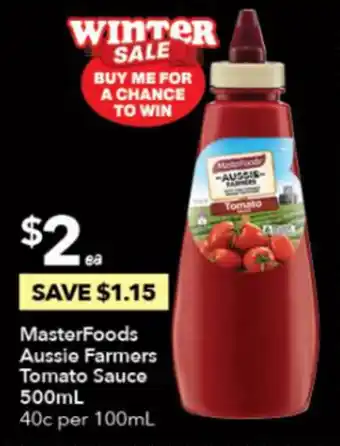 Ritchies MasterFoods Aussie Farmers Tomato Sauce 500mL offer
