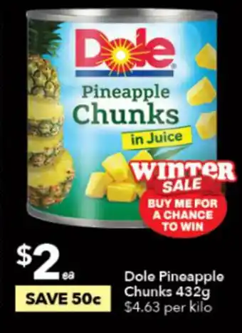 Dole Pineapple Chunks 432g