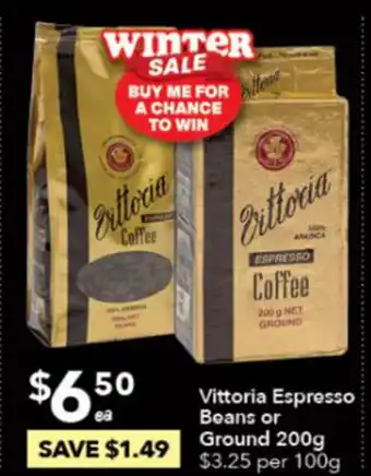 Ritchies Vittoria Espresso Beans or Ground 200g offer