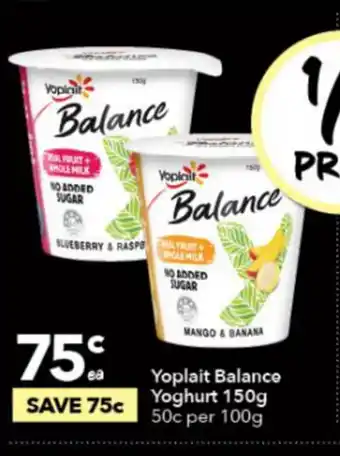 Ritchies Yoplait Balance Yoghurt 150g offer