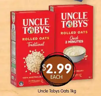 Spudshed Uncle Tobys Oats 1kg offer