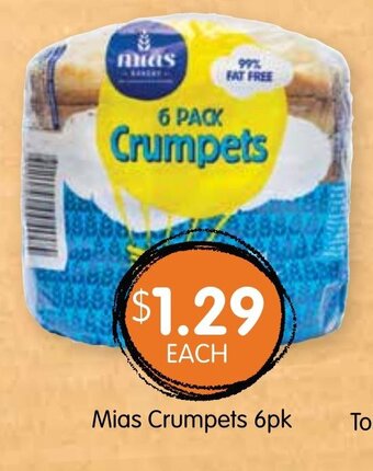 Spudshed Mias Crumpets 6pk offer