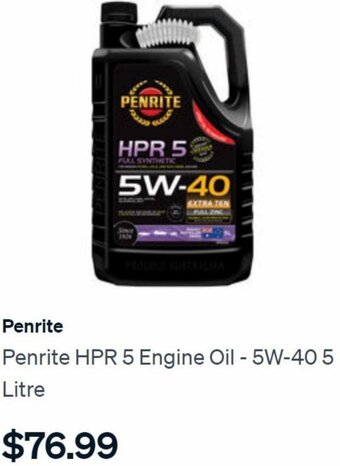 SuperCheap Auto Penrite HPR 5 Engine Oil -5W-40 5 Litre offer