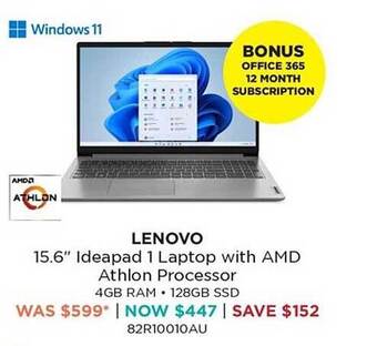 Bing Lee Lenovo 15.6 offer