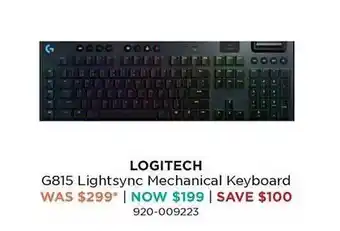 Bing Lee Logitech g815 lightsync mechanical keyboard offer