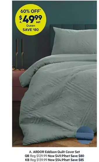 Harris Scarfe Ardor eddison quilt cover set offer