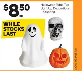 Woolworths Halloween table top light up decorations - assorted offer