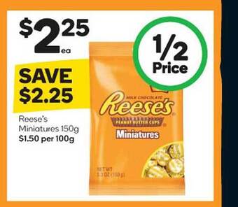 Woolworths Reese's miniatures 150g offer