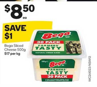 Woolworths Bega sliced cheese offer