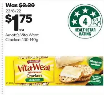 Woolworths Arnott's vita weat crackers offer