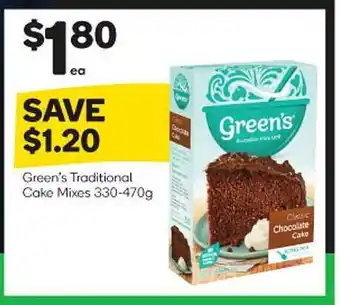 Woolworths Green's traditional cake mixes offer