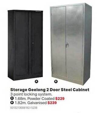 Mitre 10 Storage geelong 2 door steel cabinet offer