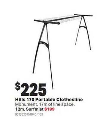 Mitre 10 Hills 170 portable clothesline offer