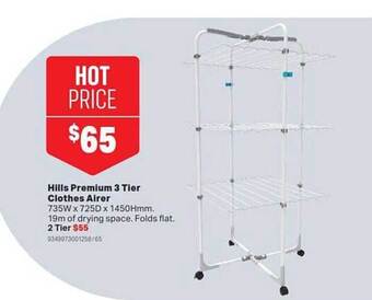 Mitre 10 Hills premium 3 tier clothes airer offer