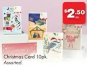 The Reject Shop Christmas Card 10pk Assorted offer